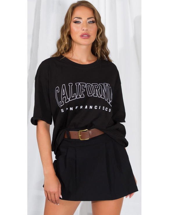 Kurzarmshirt Koucla - California - Schwarz