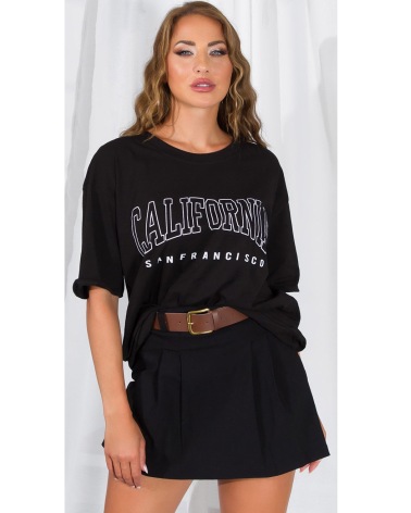 Kurzarmshirt Koucla - California - Schwarz