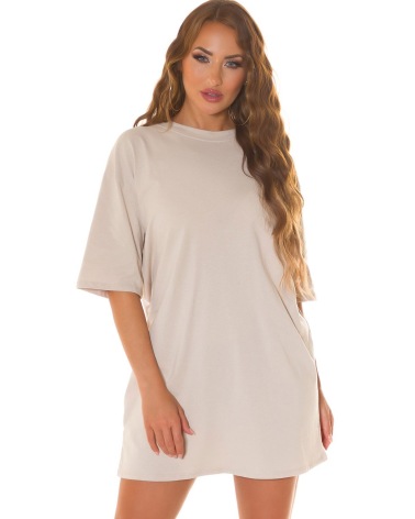 Kurzarmshirt Koucla - Happy - Beige/Weiss