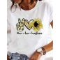 Kurzarmshirt Estee Brown - Peace/Sunflower - Weiss