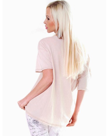 Kurzarmshirt - Sternchen Skull - Beige Maglietta