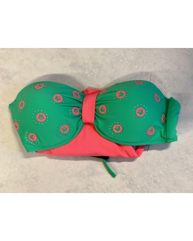 Bikini Power Flower - Butterfly - Grün/Neonkoralle