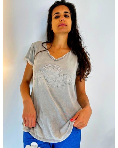 Kurzarmshirt New Collection - Relief - Taupe