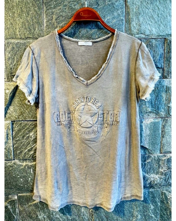 Kurzarmshirt New Collection - Relief - Taupe