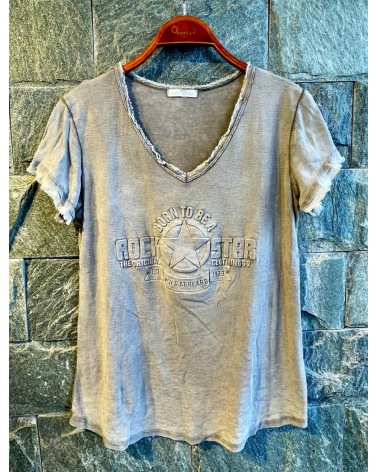 Kurzarmshirt New Collection - Relief - Taupe