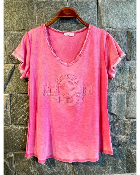Kurzarmshirt New Collection - Relief - Pink