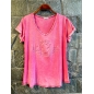 Kurzarmshirt New Collection - Relief - Pink