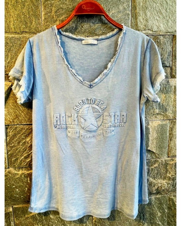 Kurzarmshirt New Collection - Relief - Hellblau