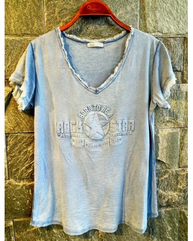 Kurzarmshirt New Collection - Relief - Hellblau