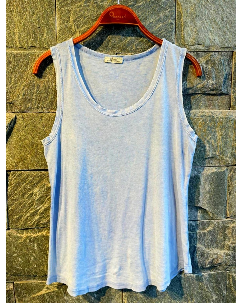 Top Made in Italy - Used Washed - Hellblau