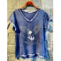Kurzarmshirt Made in Italy - Adler - Jeansblau
