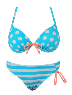 Bikini Rae - Streifen & Punkte - Blau