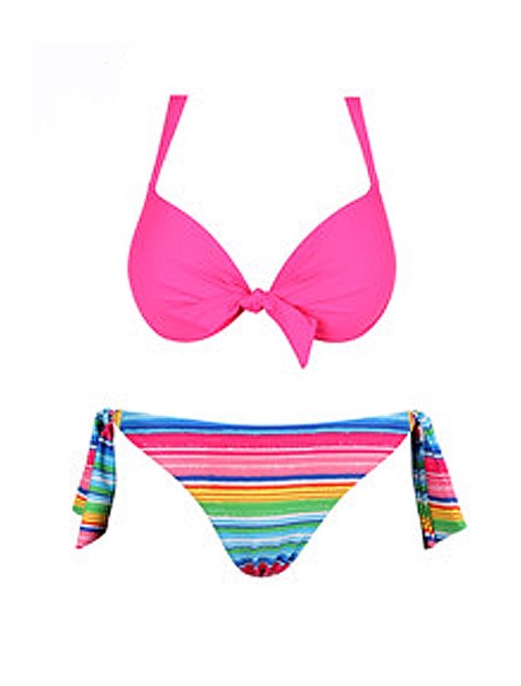 Bikini Rae - Stripes - Neonpink