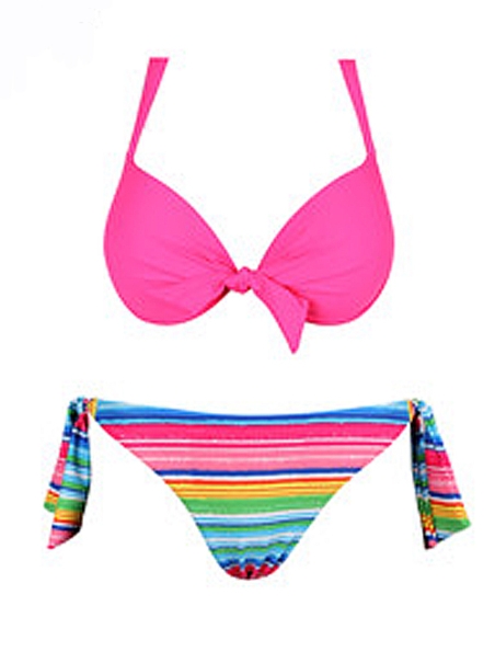 Bikini Rae - Stripes - Neonpink