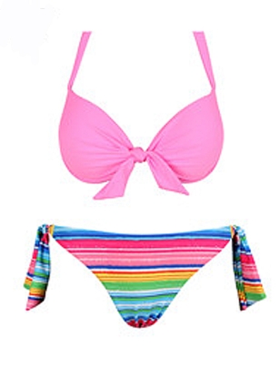 Bikini Rae - Stripes - Neonrosa