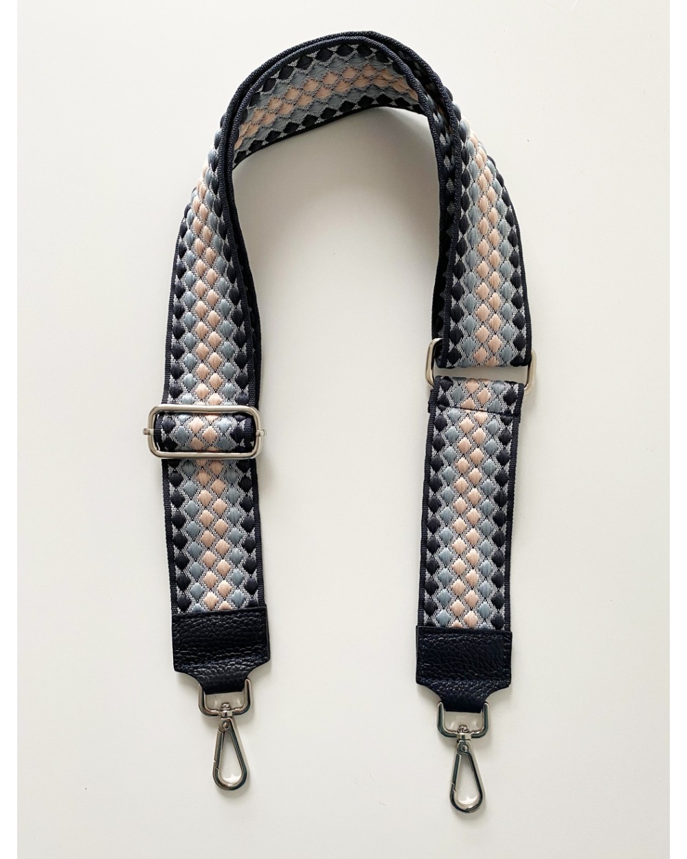 Taschengurt Kleine Rauten - Bag Strap - Blau/Rosa