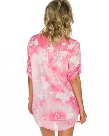 Bluse Made In Italy - Flowerprint - Pink