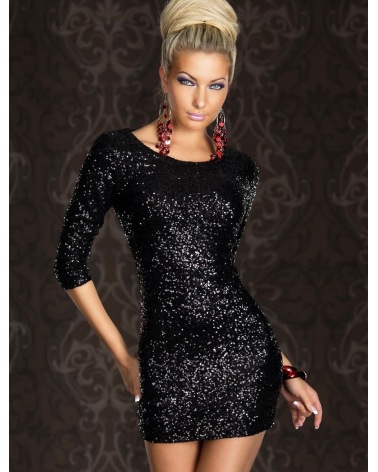 Minikleid Lexxury - Pailletten - Schwarz All Dresses