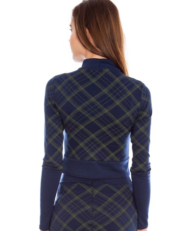 Langarmshirt Goddess - Rauten Muster - Blau/Grün Shirts Manches Longues