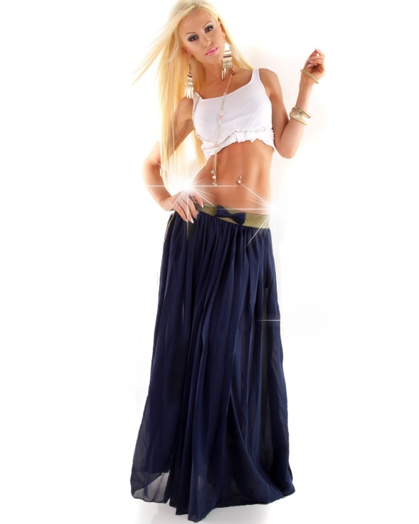 Maxirock Miss Charm - Schleife - Blau