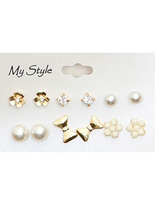 Ohrringe My Style - Set - Gold/Weiss