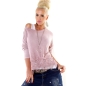 Langarmshirt Made in Italy - Spitze - Rosa