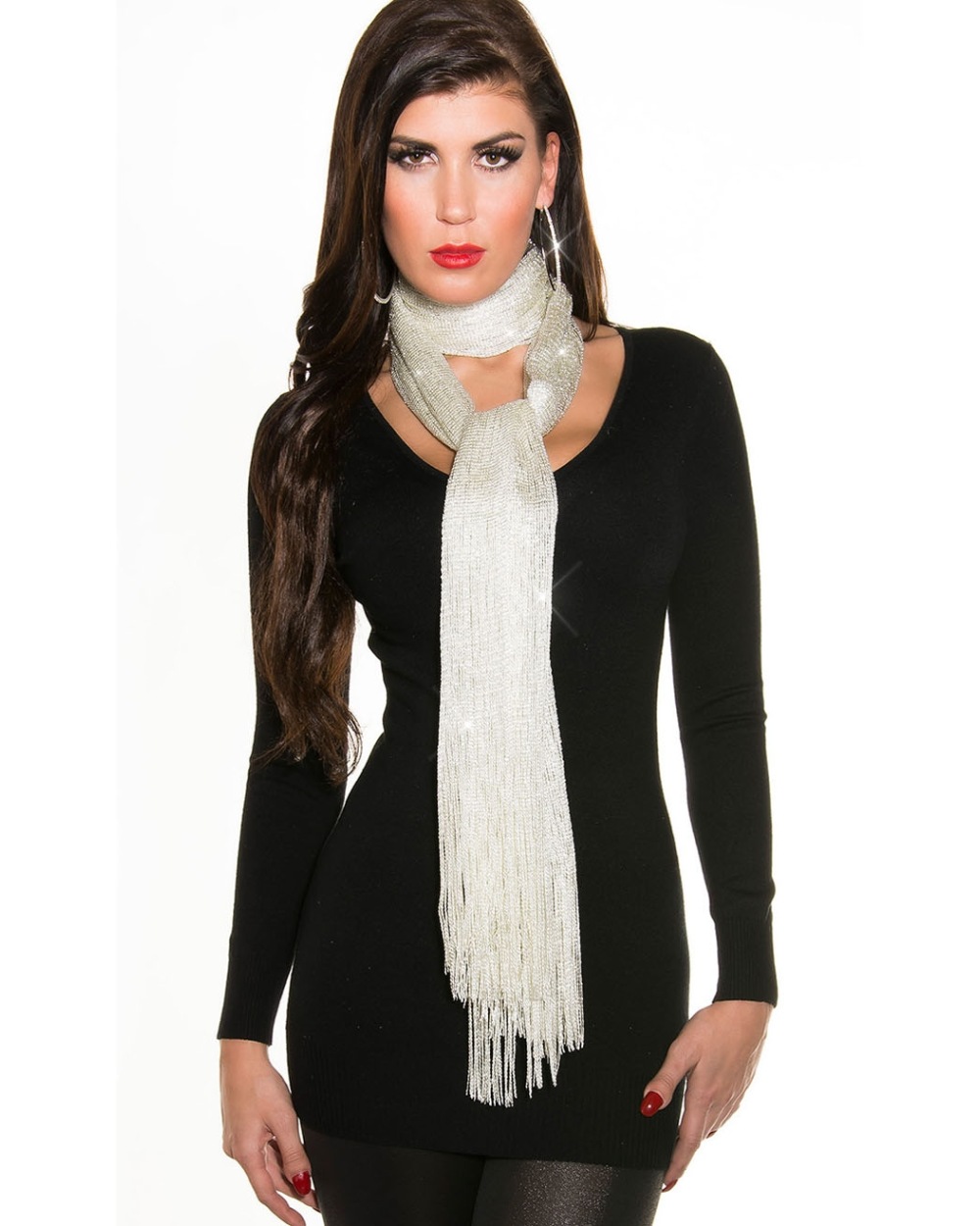 Schal In-Stylefashion - Glitzer - Weiss Scarves