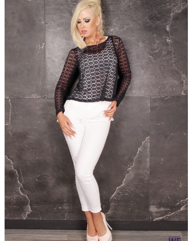 Pullover Italia Moda - Lagen/Masche - Schwarz Maglione