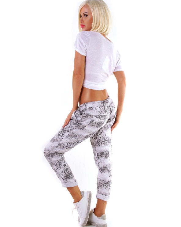 Hose 5People!S - Joggingstil - Leo/Creme/Schwarz