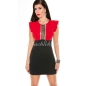 Kleid In-Stylefashion - Netzeinsatz - Schwarz/Rot