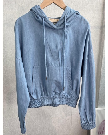 Bluse Emma & Ashley - Crop/Hoodie - Blau