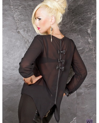 Bluse Up Girl - Chiffon - Schwarz Blouses