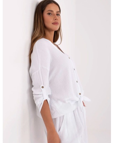 Bluse New Collection - Musselin/Oversized - Weiss