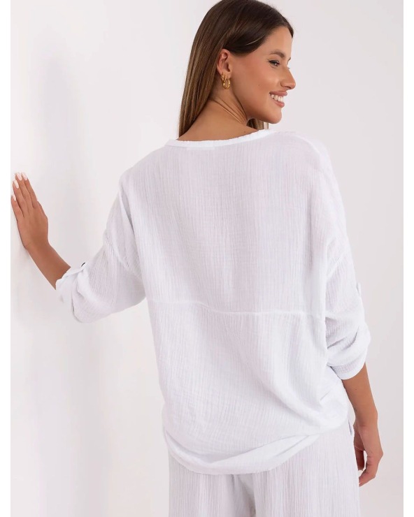 Bluse New Collection - Musselin/Oversized - Weiss