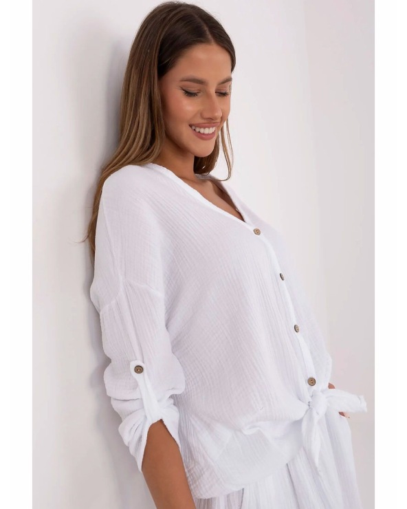 Bluse New Collection - Musselin/Oversized - Weiss