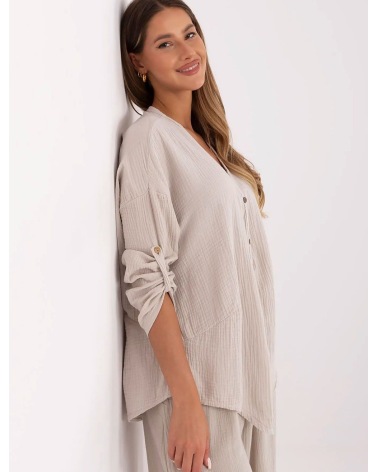 Bluse New Collection - Musselin/Oversized - Beige