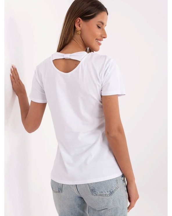 Kurzarmshirt Trendy.ing - Bär/Pailletten - Weiss