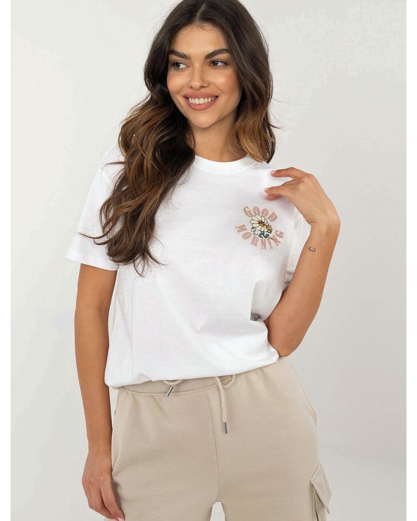 Kurzarmshirt Sublevel - Blume/Statements - Weiss