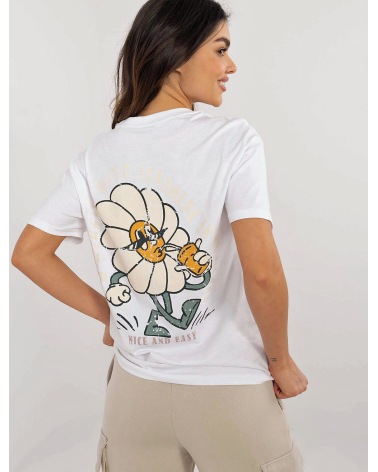 Kurzarmshirt Sublevel - Blume/Statements - Weiss