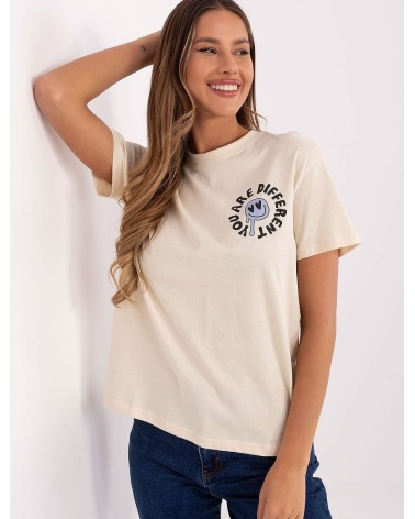 Kurzarmshirt Sublevel - I Like You - Vanille