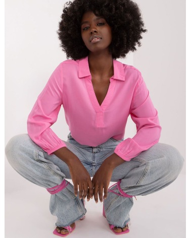 Tunika Bluse Sublevel - Langarm/Viskose - Rosa