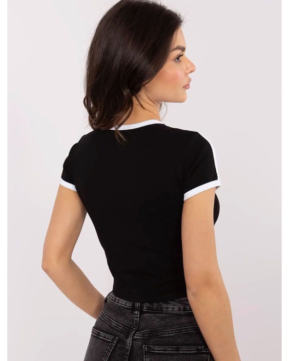 Kurzarmshirt Trendy.ing - Bauchfrei - Schwarz/Weiss
