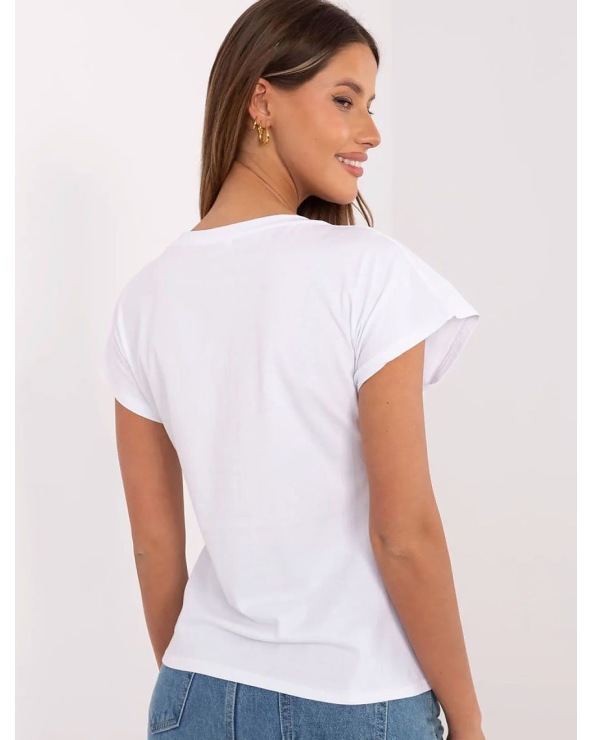 Kurzarmshirt Trendy.ing - Bär/Nietensteinchen - Weiss/Gelb