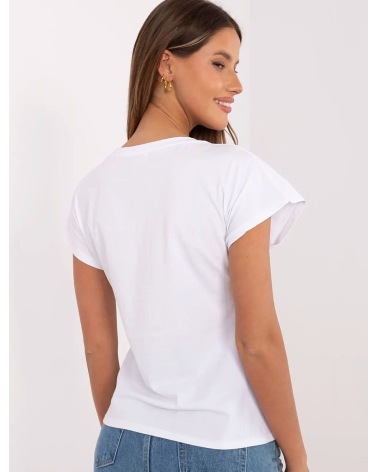 Kurzarmshirt Trendy.ing - Bär/Nietensteinchen - Weiss/Gelb