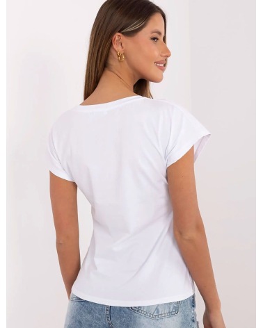 Kurzarmshirt Trendy.ing - Bär/Nietensteinchen - Weiss/Blau