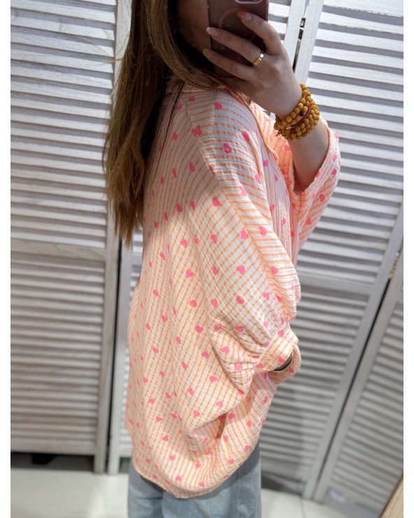 Bluse Made in Italy - Musselin/Oversized - Neon
