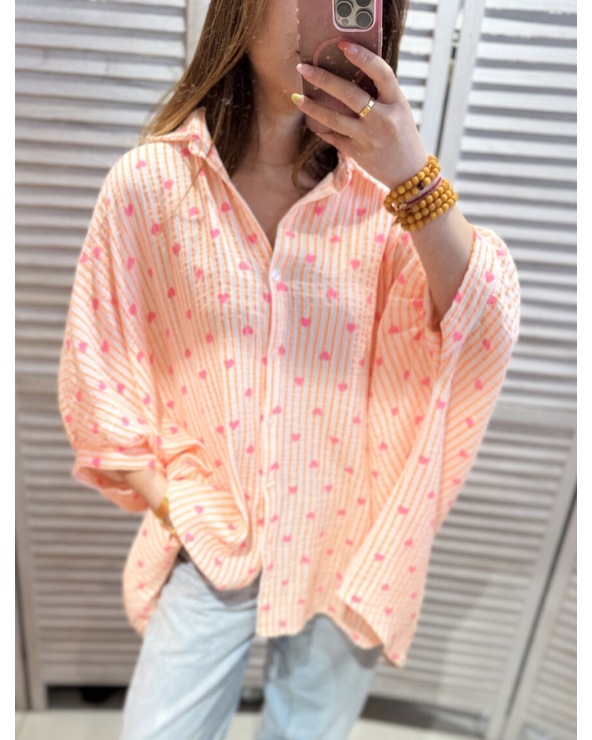 Bluse Made in Italy - Musselin/Oversized - Neon