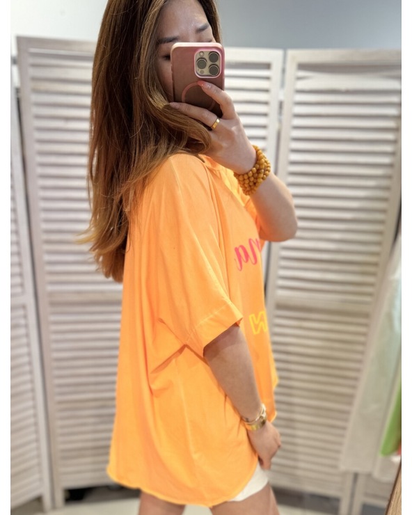 Kurzarmshirt New Collection - Oversized/Städte - Neonorange