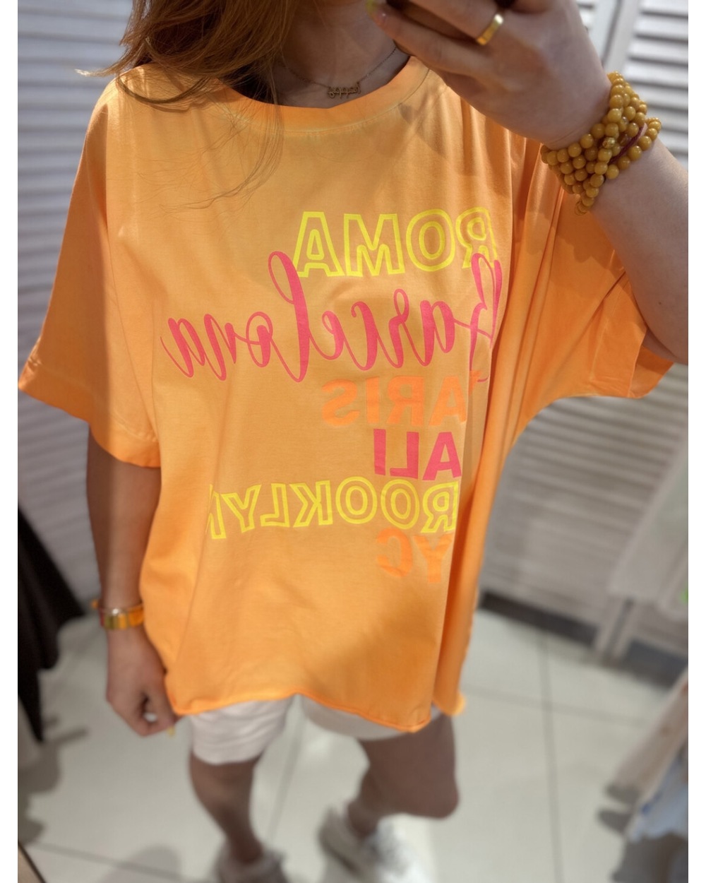 Kurzarmshirt New Collection - Oversized/Städte - Neonorange