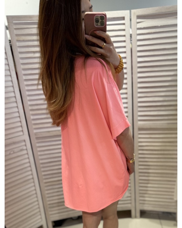 Kurzarmshirt New Collection - Oversized/Städte - Neonkoralle